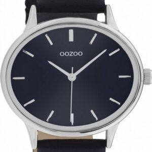 OOZOO Quarzuhr "Damenuhr C11051 Oval Schwarz Lederband 42 mm"
