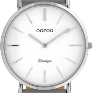 OOZOO Quarzuhr "Oozoo Damen Armbanduhr weiß Analog C20073", (Armbanduhr), Damenuhr rund, groß (ca. 40mm), Lederarmband, Fashion-Style