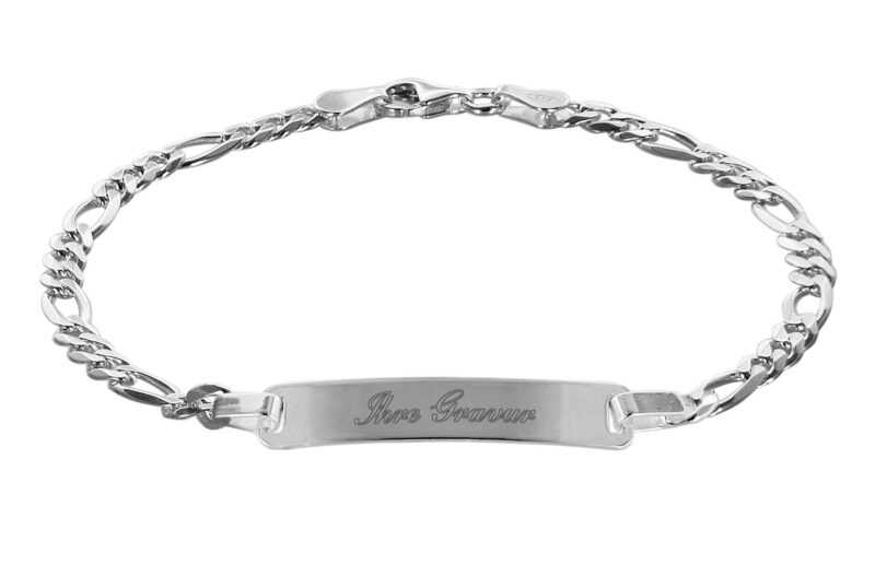trendor 88650-21 Gravur-Armband für Junge Männer 925 Silber Länge 21 cm