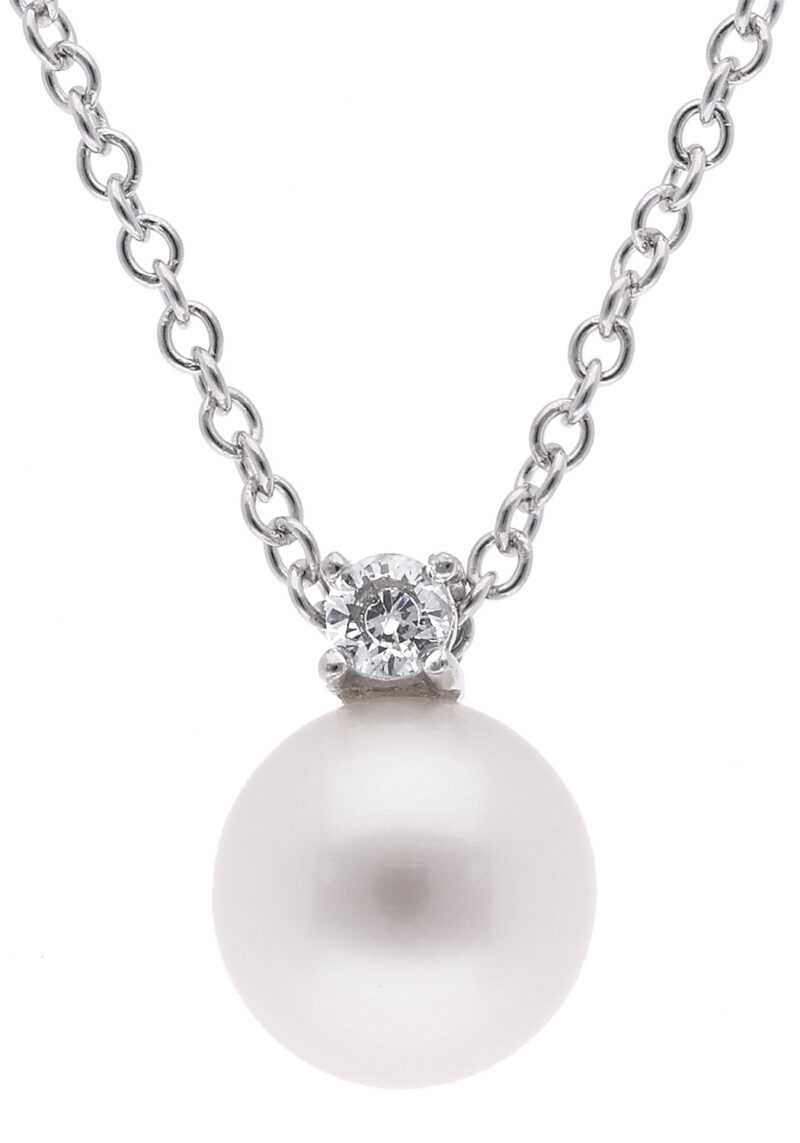 trendor 15157 Silberkette für Damen mit Perle und Zirkonia