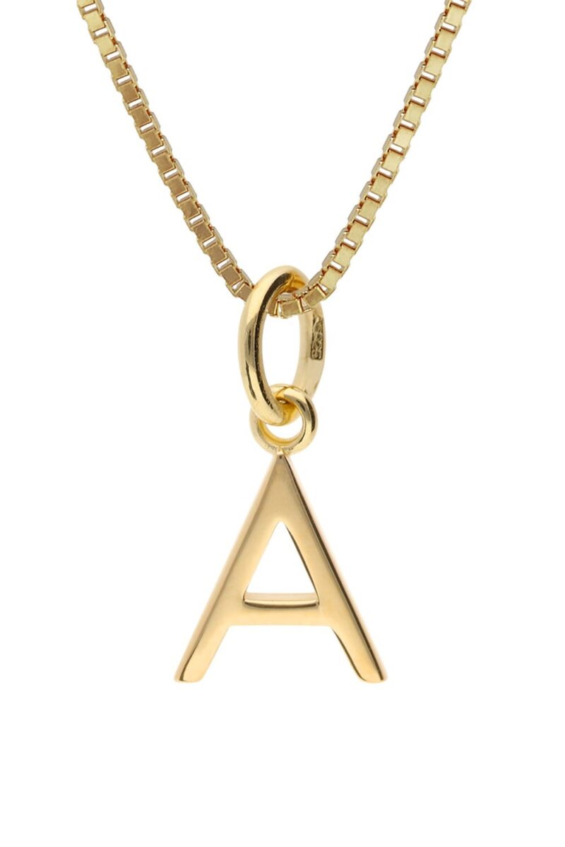 trendor 15255-A Damen-Halskette mit Buchstabe A Gold auf Silber 925