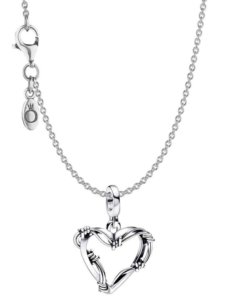 Pandora 15082 Damen-Halskette 925 Silber Collier Herz mit Stacheldraht