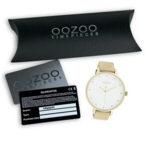 OOZOO Quarzuhr "Oozoo Damen Armbanduhr Timepieces", (Armbanduhr), Damenuhr rund, extra groß (ca. 48mm), Lederarmband, Fashion-Style