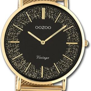 OOZOO Quarzuhr "Oozoo Damen Armbanduhr Ultra Slim", (Analoguhr), Damenuhr mit Edelstahlarmband, rundes Gehäuse, groß (ca. 40mm), Elegant-Style