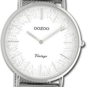 OOZOO Quarzuhr "Oozoo Damen Armbanduhr Ultra Slim", (Analoguhr), Damenuhr mit Edelstahlarmband, rundes Gehäuse, groß (ca. 40mm), Elegant-Style