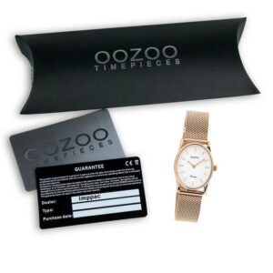 OOZOO Quarzuhr "Oozoo Damen Armbanduhr Vintage Series", (Armbanduhr), Damenuhr oval, extra groß (ca. 28x23mm), Metall, Mesharmband, Fashion-Style