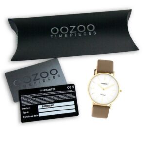 OOZOO Quarzuhr "Oozoo Damen Armbanduhr braun Analog", (Armbanduhr), Damenuhr rund, groß (ca. 40mm), Lederarmband, Fashion-Style