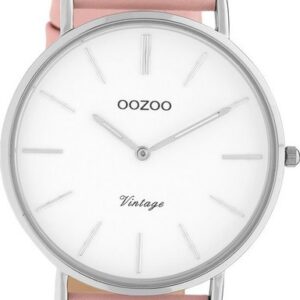 OOZOO Quarzuhr "Oozoo Damen Armbanduhr rosa Analog C20210", (Armbanduhr), Damenuhr rund, groß (ca. 40mm), Lederarmband, Fashion-Style