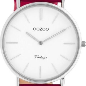 OOZOO Quarzuhr "Oozoo Damen Armbanduhr rosa Analog C20212", (Armbanduhr), Damenuhr rund, groß (ca. 40mm), Lederarmband, Fashion-Style