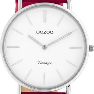 OOZOO Quarzuhr "Oozoo Damen Armbanduhr rosa Analog C20213", (Armbanduhr), Damenuhr rund, mittel (ca. 36mm), Lederarmband, Fashion-Style