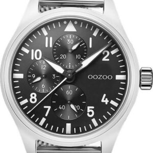 OOZOO Quarzuhr "Oozoo Herren Armbanduhr Timepieces", (Armbanduhr), Herrenuhr rund, groß (ca. 42mm), Metall, Mesharmband, Casual-Style