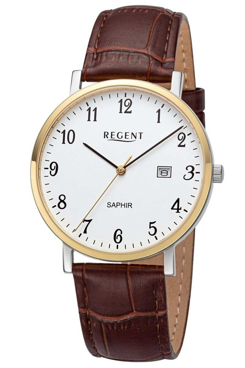 Regent 11120122 Herren-Armbanduhr Bicolor mit Saphirglas