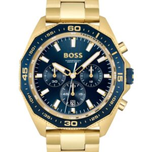BOSS® ENERGY Chronograph Herrenuhr - 1513973 - Gold-Blau - Quarz-Uhrwerk - Chronograph, Tachymeter