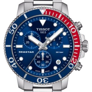 TISSOT® SEASTAR 1000 Chronograph Herrenuhr - T120.417.11.041.03 - Silber-Blau - Quarz-Uhrwerk - Chronograph