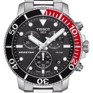 TISSOT® SEASTAR Chronograph Herrenuhr - T120.417.11.051.01 - Silber-Schwarz - Quarz-Uhrwerk - Chronograph