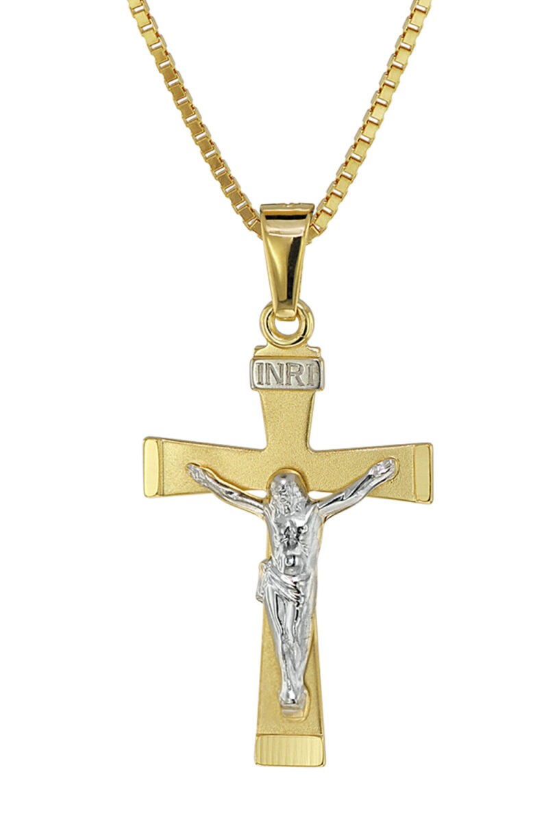 trendor 08566 Kruzifix Gold 333/8 Karat mit plattierter Halskette