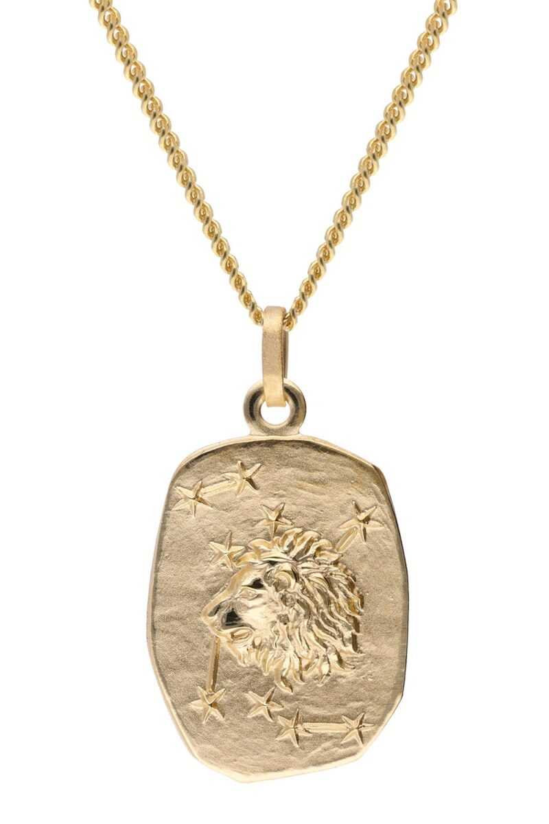 trendor 15404-08 Löwe Sternzeichen Gold 333 / 8K mit vergoldeter Silberkette