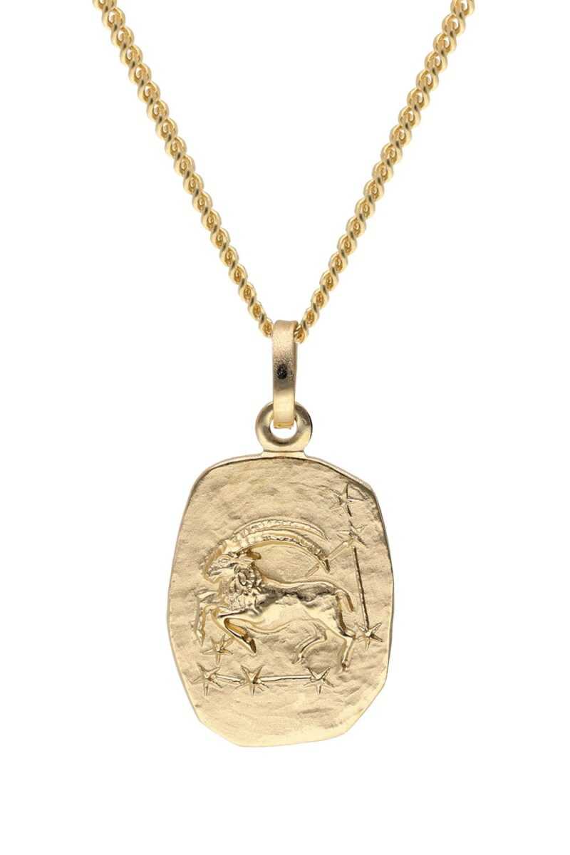 trendor 15436-01 Steinbock Sternzeichen Gold 585 mit vergoldeter Silberkette