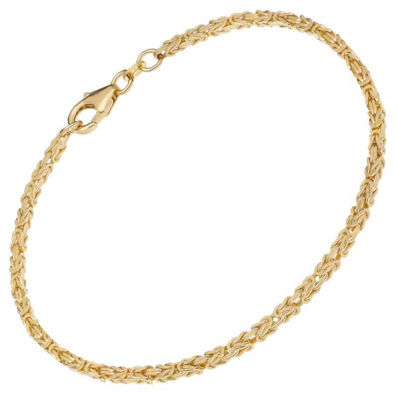 trendor 15495 Damen-Armband Königskette Gold 585 / 14K Breite 2 mm