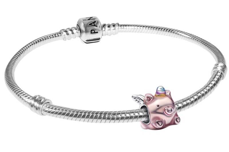 Pandora 15503 Damen-Armband Fliegendes Einhorn-Schwein Silber