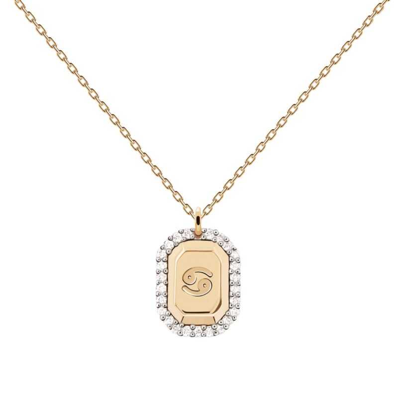 PDPaola CO01-571-U Damen-Halskette Sternzeichen Krebs Silber vergoldet