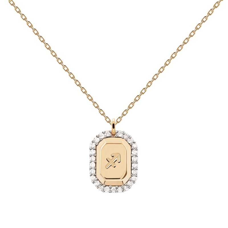 PDPaola CO01-576-U Damen-Halskette Sternzeichen Schütze Silber vergoldet