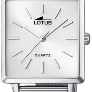 Lotus Quarzuhr LOTUS Damen Uhr Fashion 18718/1, (Armbanduhr), Damenuhr eckig, klein (ca. 27mm) Edelstahlarmband silber