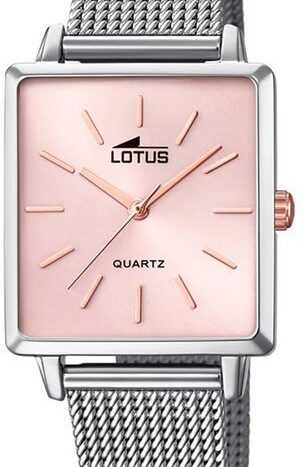 Lotus Quarzuhr LOTUS Damen Uhr Fashion 18718/2, (Armbanduhr), Damenuhr eckig, klein (ca. 27mm) Edelstahlarmband silber