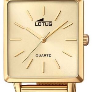 Lotus Quarzuhr LOTUS Damen Uhr Fashion 18719/2, (Armbanduhr), Damenuhr eckig, klein (ca. 27mm) Edelstahlarmband gold