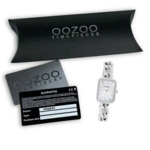 OOZOO Quarzuhr Oozoo Damen Armbanduhr Timepieces Analog, (Armbanduhr), Damenuhr rechteckig, klein (ca. 22,5x28,5mm) Edelstahlarmband, Fashion