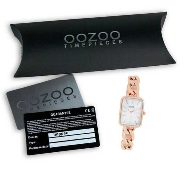 OOZOO Quarzuhr Oozoo Damen Armbanduhr Timepieces Analog, (Armbanduhr), Damenuhr rechteckig, klein (ca. 22,5x28,5mm) Edelstahlarmband, Fashion