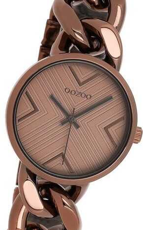 OOZOO Quarzuhr Oozoo Damen Armbanduhr Timepieces, (Analoguhr), Damenuhr Edelstahlarmband bronze, rundes Gehäuse, mittel (ca. 34mm)