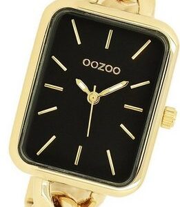 OOZOO Quarzuhr Oozoo Damen Armbanduhr Timepieces, (Analoguhr), Damenuhr Edelstahlarmband gold, rechteckiges Gehäuse (ca. 22,5x28,5mm)
