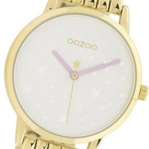 OOZOO Quarzuhr Oozoo Damen Armbanduhr Timepieces, (Analoguhr), Damenuhr Edelstahlarmband gold, rundes Gehäuse, mittel (ca. 34mm)