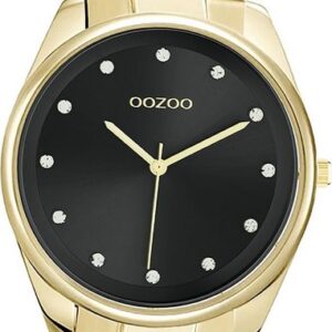 OOZOO Quarzuhr Oozoo Damen Armbanduhr Timepieces, (Analoguhr), Damenuhr Edelstahlarmband gold, rundes Gehäuse, mittel (ca. 38mm)