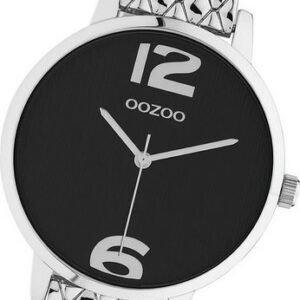 OOZOO Quarzuhr Oozoo Damen Armbanduhr Timepieces, (Analoguhr), Damenuhr Edelstahlarmband silber, rundes Gehäuse, mittel (ca. 38mm)
