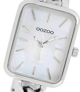 OOZOO Quarzuhr Oozoo Damen Armbanduhr Timepieces, (Analoguhr), Damenuhr Edelstahlarmband silber,rechteckiges Gehäuse (ca 22,5x28,5mm)