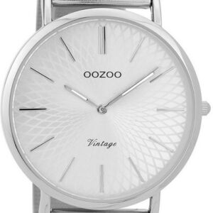 OOZOO Quarzuhr Oozoo Damen-Uhr silber, (Armbanduhr), Damenuhr rund, groß (ca. 40mm) Edelstahlarmband, Fashion-Style