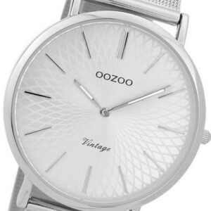 OOZOO Quarzuhr Oozoo Edelstahl Damen Uhr C9340 Analog, (Analoguhr), Damenuhr mit Edelstahlarmband, rundes Gehäuse, groß (ca. 40mm), Fashion-Style
