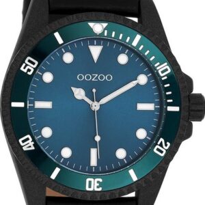 OOZOO Quarzuhr Oozoo Herren Armbanduhr Timepieces Analog, (Armbanduhr), Herrenuhr rund, groß (ca. 44mm), Lederarmband, Elegant-Style