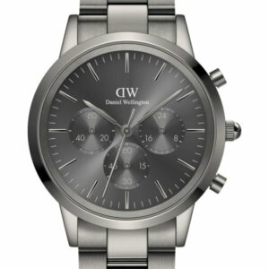 Daniel Wellington® Iconic Chronograph Link Graphite Grau Herrenuhr - DW00100643 - Grau - Quarz-Uhrwerk - Chronograph