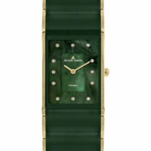 Jacques Lemans® Dublin Ceramic Perlmutt grün 24mm Damenuhr - 1-1940M - Gold, grün, mehrfarbig-Grün - Quarz-Uhrwerk