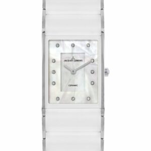 Jacques Lemans® Dublin Ceramic Perlmutt weiß 24mm Damenuhr - 1-1940G - Mehrfarbig, silber, weiß-Weiß - Quarz-Uhrwerk