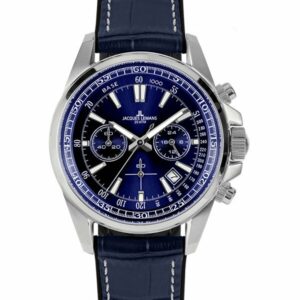 Jacques Lemans® Liverpool Chrono blau Leder Herrenuhr - 1-2117C - Blau, mehrfarbig-Blau - Quarz-Uhrwerk - Chronograph, Stoppuhr