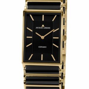 Jacques Lemans® York Ceramic schwarz/goldf. 20mm Damenuhr - 1-1651D - Gold, mehrfarbig, schwarz-Schwarz - Quarz-Uhrwerk