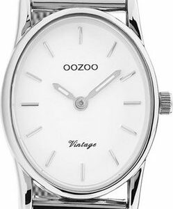 OOZOO Quarzuhr Oozoo Damen Armbanduhr Vintage Series, (Armbanduhr), Damenuhr oval, klein (ca. 22,5x28mm) Metall, Mesharmband, Casual-Style