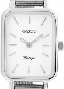 OOZOO Quarzuhr Oozoo Damen Armbanduhr Vintage Series, (Armbanduhr), Damenuhr rechteckig, klein (21x26mm) Metall, Mesharmband, Casual-Style