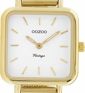 OOZOO Quarzuhr Oozoo Damen Armbanduhr Vintage Series, (Armbanduhr), Damenuhr rechteckig, klein (26x26mm) Metall, Mesharmband, Casual-Style