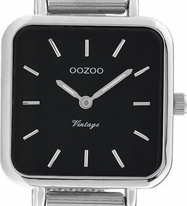 OOZOO Quarzuhr Oozoo Damen Armbanduhr Vintage Series, (Armbanduhr), Damenuhr rechteckig, klein (26x26mm) Metall, Mesharmband, Casual-Style