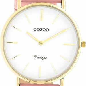 OOZOO Quarzuhr Oozoo Damen Armbanduhr Vintage Series, (Armbanduhr), Damenuhr rund, groß (ca. 40mm) Lederarmband, Fashion-Style